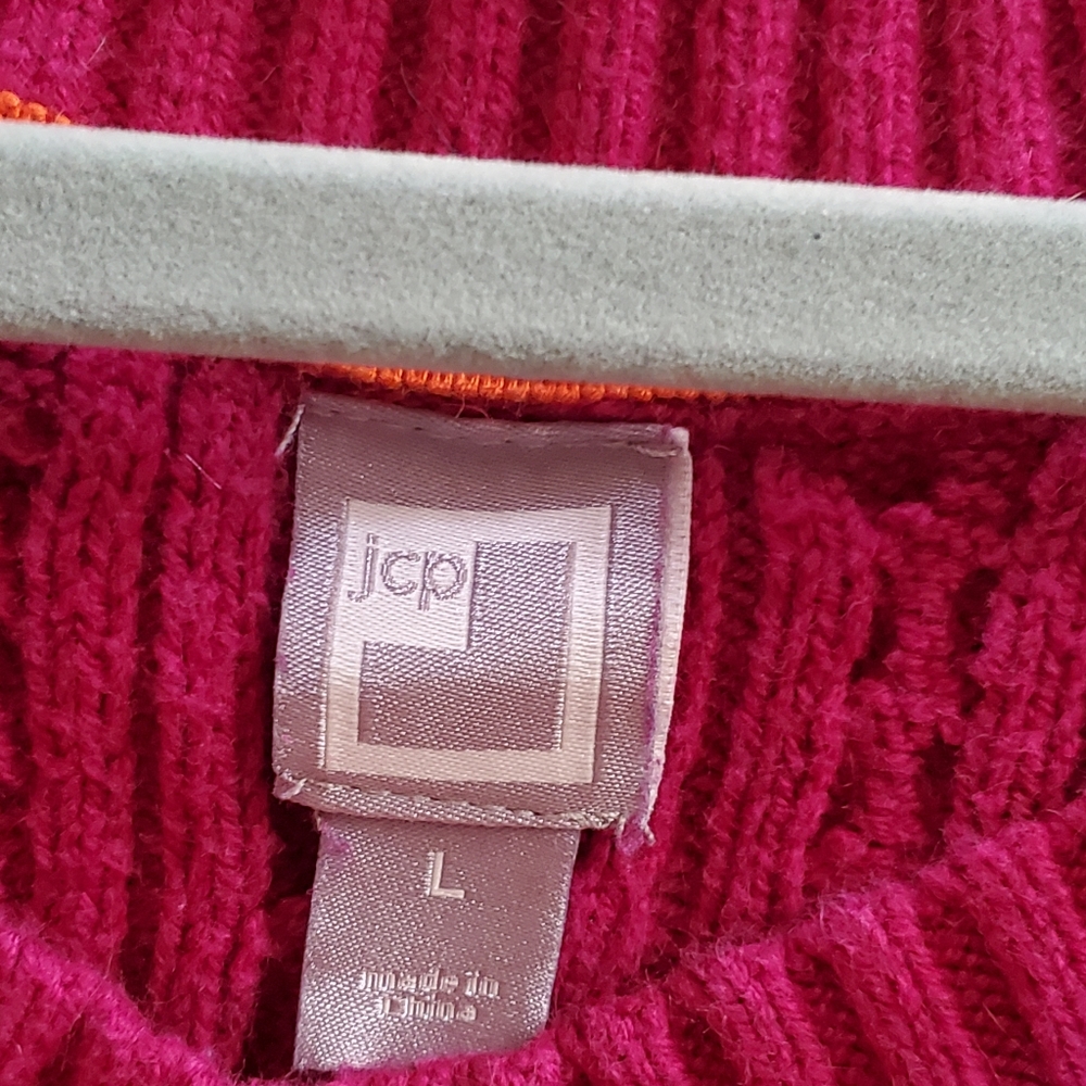 JCP Cable Knit Boat Neck Pullover Sweater - Picture 2 of 3